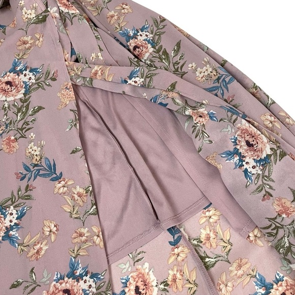 Active USA Floral Wrap Maxi Dress Purple Large - Picture 11 of 12